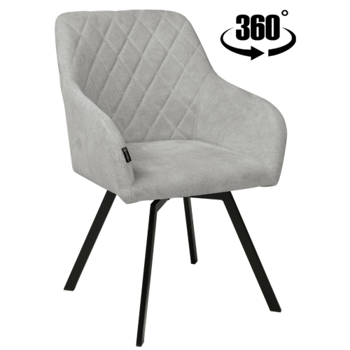 Przejdź do produktu Krzesło tapicerowane obrotowe z podłokietnikami PANKO tkanina szare CAT-16