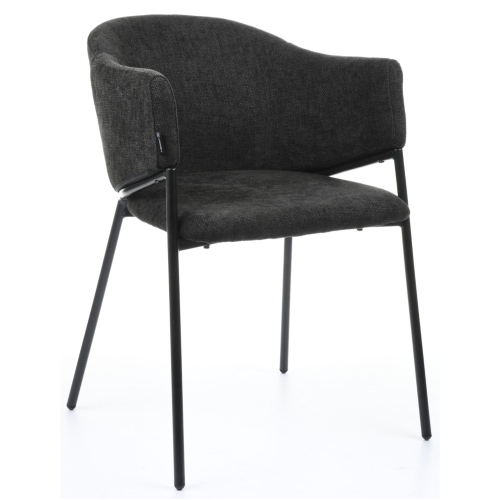 Przejdź do produktu Krzesło tapicerowane z podłokietnikami ARGOS tkanina czarne 885-16