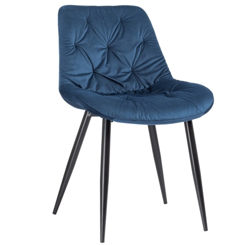 Przejdź do produktu Krzesło tapicerowane pikowane MALMO velvet granatowe G-95