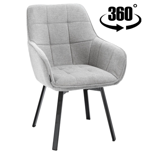 Przejdź do produktu Krzesło tapicerowane obrotowe z podłokietnikami TOGO tkanina szare 920-10