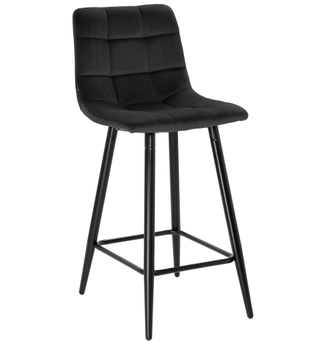 Przejdź do produktu Hoker krzesło barowe z podnóżkiem TORE 65cm velvet czarne G-77