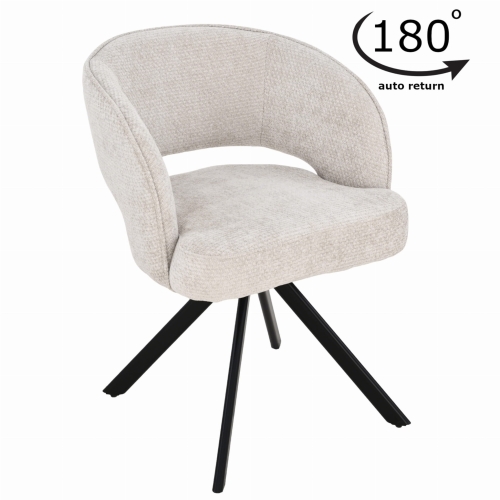 Przejdź do produktu Krzesło tapicerowane obrotowe kubełkowe MELTON tkanina jasnobeżowe LAP-03