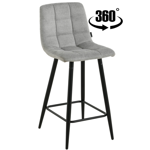 Przejdź do produktu Hoker krzesło barowe obrotowe z podnóżkiem TORE-S 65cm tkanina szare 920-10