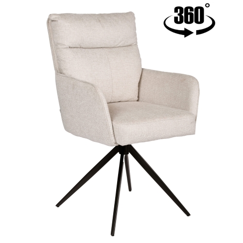 Przejdź do produktu Krzesło tapicerowane obrotowe ELDO tkanina beż 920-01