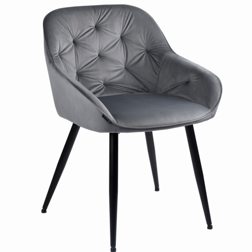 Przejdź do produktu Krzesło tapicerowane pikowane LOREN ciemno szare G-12