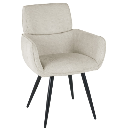 Przejdź do produktu Krzesło tapicerowane z podłokietnikami VERBA tkanina beżowe CAT-02