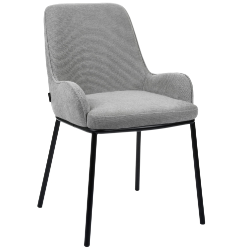 Przejdź do produktu Krzesło tapicerowane z podłokietnikami SANTO tkanina jasno szare CAT-16