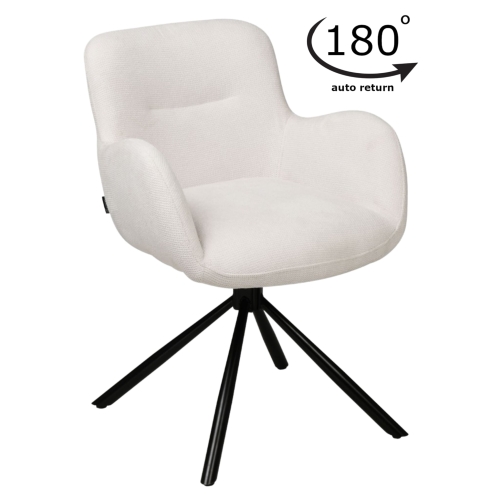 Przejdź do produktu Krzesło tapicerowane obrotowe z podłokietnikami MARKO tkanina ecru CAT-01