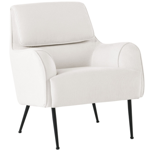 Przejdź do produktu Fotel wypoczynkowy z podłokietnikami OMER tkanina ecru CAT-01