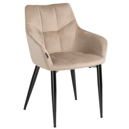 Przejdź do produktu Krzesło tapicerowane z podłokietnikami EMIR velvet beżowe G-104