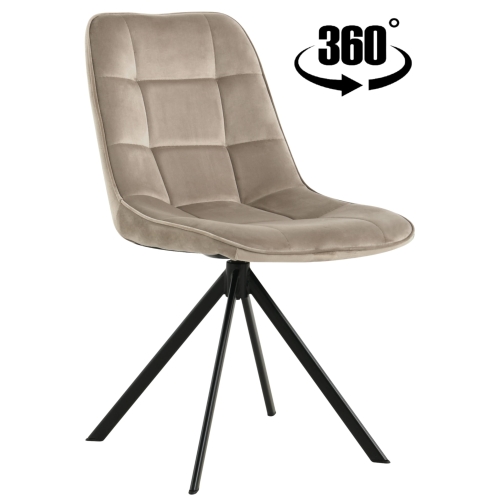 Przejdź do produktu Krzesło tapicerowane obrotowe BATI velvet beżowe G-104