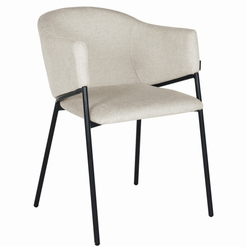 Przejdź do produktu Krzesło tapicerowane z podłokietnikami ARGOS tkanina beżowe 920-01