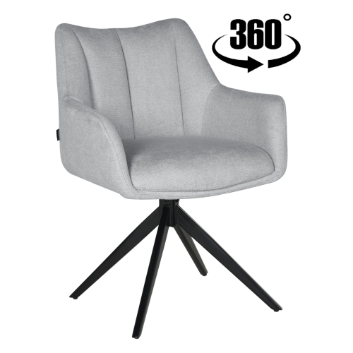 Przejdź do produktu Krzesło tapicerowane obrotowe z podłokietnikami MONDO tkanina szare 920-10