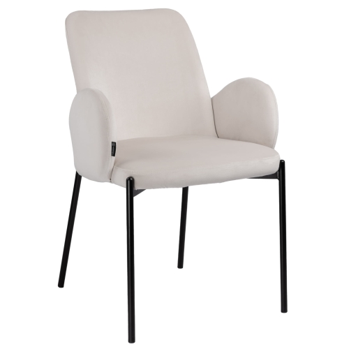 Przejdź do produktu Krzesło tapicerowane z podłokietnikami GUSTO velvet jasnobeżowe G-04