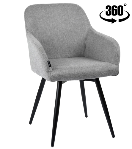 Przejdź do produktu Krzesło tapicerowane obrotowe z podłokietnikami ESMO tkanina szare 920-10