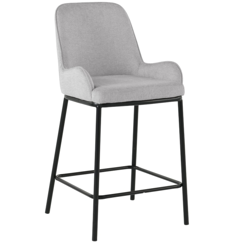 Przejdź do produktu Hoker krzesło barowe z podłokietnikami SANTO tkanina szare 920-10