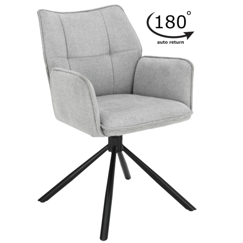 Przejdź do produktu Krzesło tapicerowane obrotowe z podłokietnikami EDEN tkanina szare 920-10