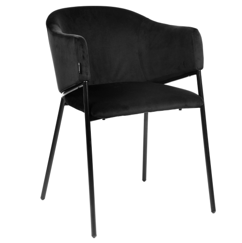 Przejdź do produktu Krzesło tapicerowane z podłokietnikami ARGOS velvet czarny G-77