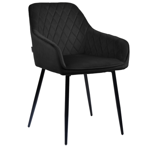 Przejdź do produktu Krzesło tapicerowane pikowane RELLO velvet czarny G-77