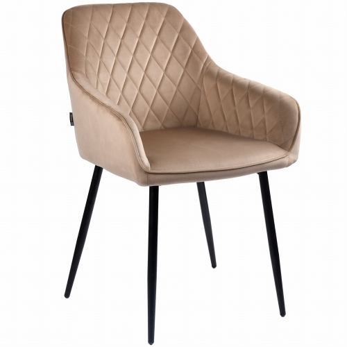 Przejdź do produktu Krzesło tapicerowane pikowane RELLO velvet beżowe G-104