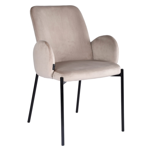 Przejdź do produktu Krzesło tapicerowane z podłokietnikami GUSTO velvet beżowe G-09