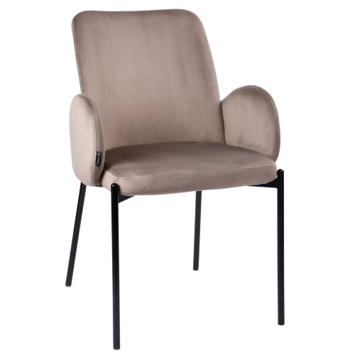 Przejdź do produktu Krzesło tapicerowane z podłokietnikami GUSTO velvet brązowe G-71