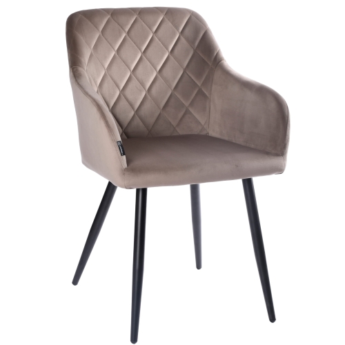 Przejdź do produktu Krzesło tapicerowane pikowane MILTON velvet brązowe G-71