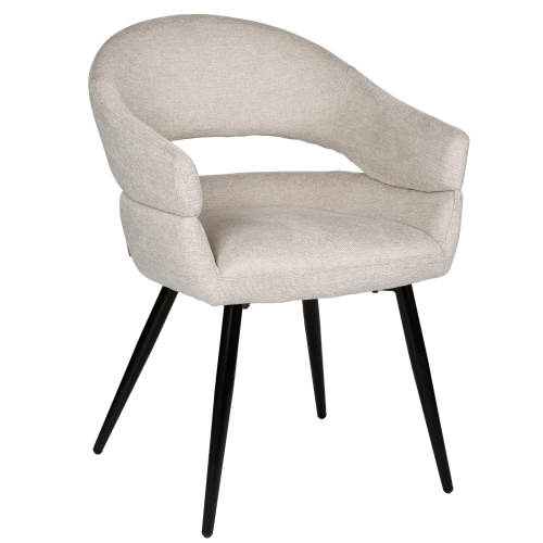 Przejdź do produktu Krzesło tapicerowane z podłokietnikami OVIO tkanina beżowe 920-01