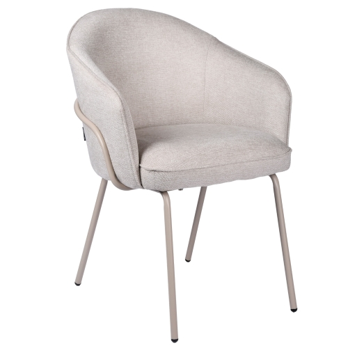 Przejdź do produktu Krzesło tapicerowane z podłokietnikami MIREA tkanina beżowe 920-01