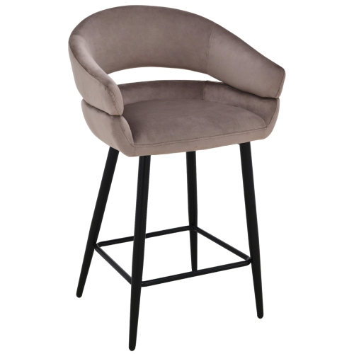 Przejdź do produktu Hoker krzesło barowe z podłokietnikami OVIO velvet brązowe G-71