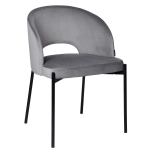 Krzesło tapicerowane kubełkowe SIENA velvet szare 910-03