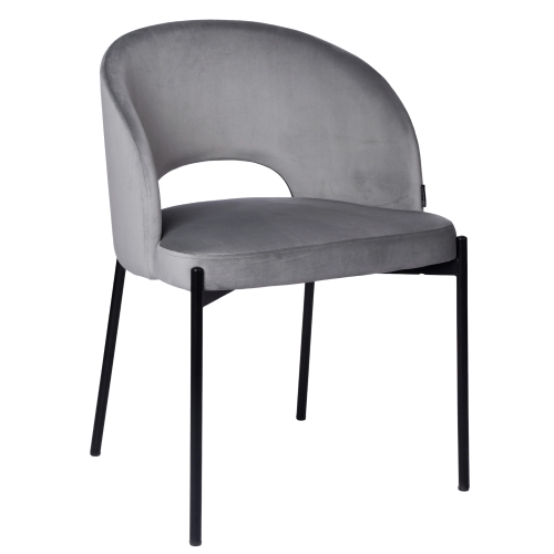 Przejdź do produktu Krzesło tapicerowane kubełkowe SIENA velvet szare 910-03