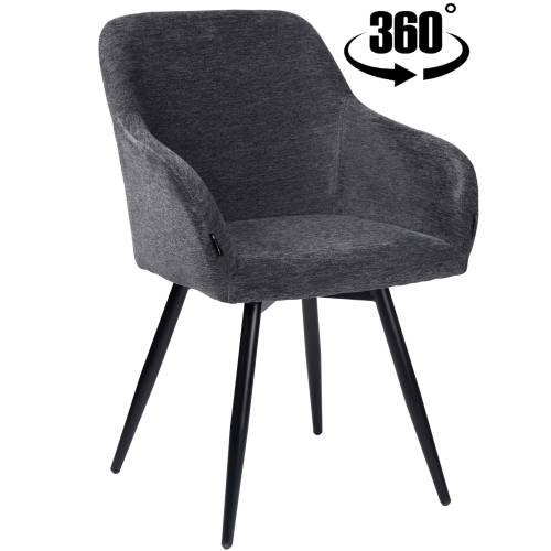 Przejdź do produktu Krzesło tapicerowane obrotowe z podłokietnikami ESMO tkanina grafit C-455