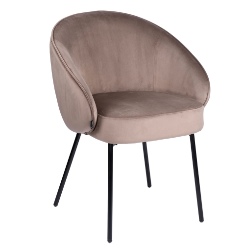 Przejdź do produktu Krzesło tapicerowane kubełkowe OTILO velvet brązowe G-09