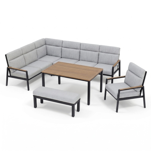 Przejdź do produktu ASTON - Zestaw mebli ogrodowych szary prawy