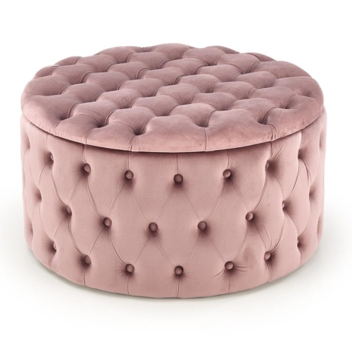 Przejdź do produktu Pufa ze schowkiem NUNEZ welur różowy
