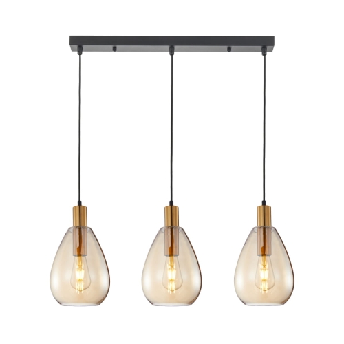 Przejdź do produktu Lampa wisząca na listwie ZULO 3 bursztynowa