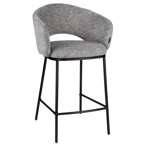 Przejdź do produktu Hoker krzesło barowe z podnóżkiem LUMOR tkanina szary Raven-07
