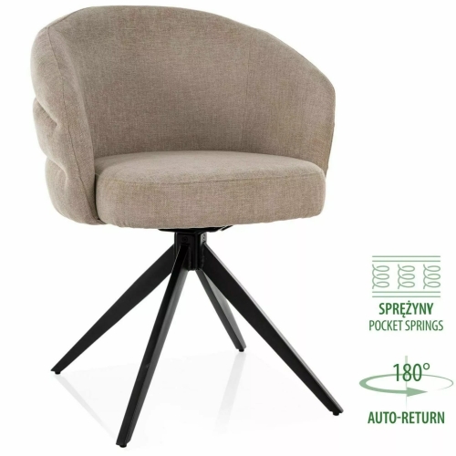 Przejdź do produktu ORES krzesło obrotowe tkanina beżowe