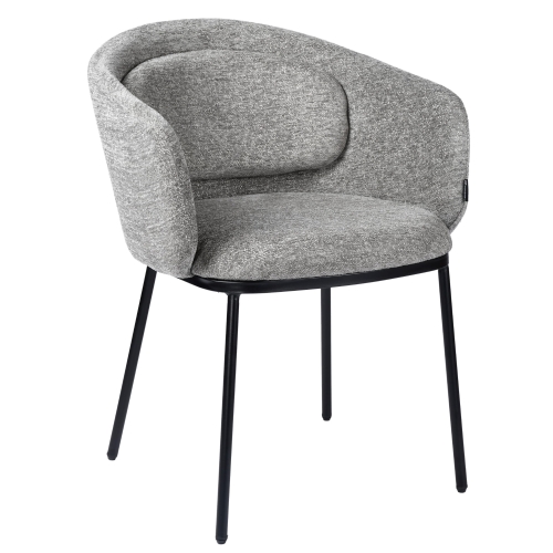 Przejdź do produktu Krzesło tapicerowane z podłokietnikami BLUMO tkanina szare Raven-07