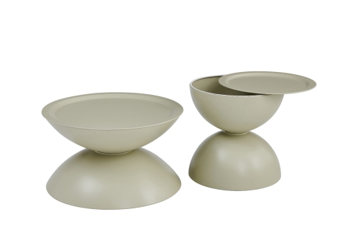 Przejdź do produktu Zestaw stolików kawowych okrągłych NEPAL beżowe