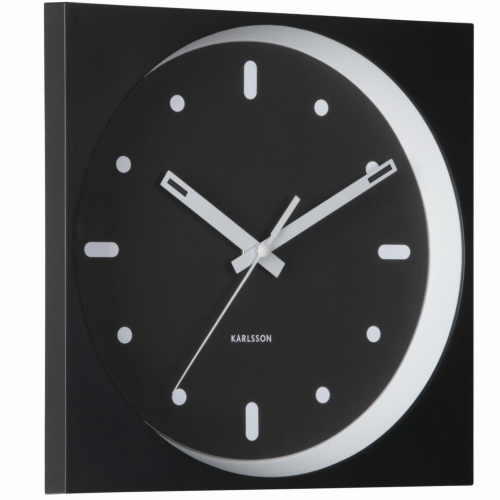 Przejdź do produktu Zegar ścienny bezgłośny INCESANTE kwadratowy czarny