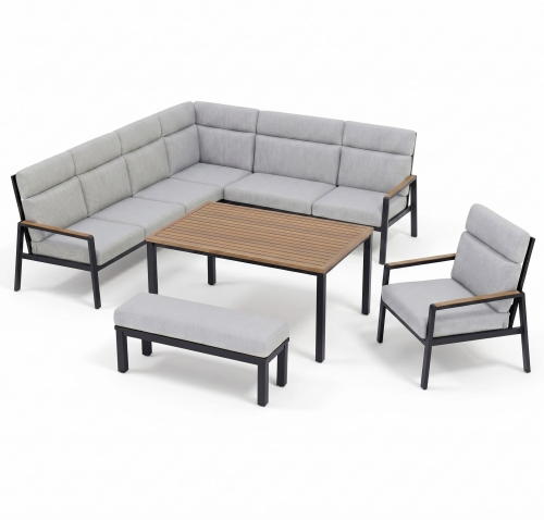 Przejdź do produktu ASTON - Zestaw mebli ogrodowych szary prawy