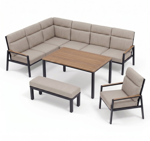 Przejdź do produktu ASTON - Zestaw mebli ogrodowych beżowy lewy