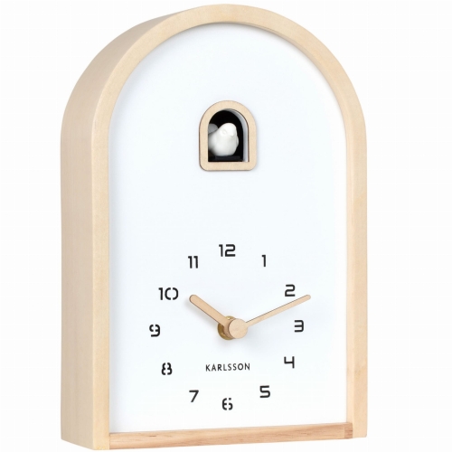 Przejdź do produktu Zegar stołowy z kukułką CURVA CUCKOO drewniany