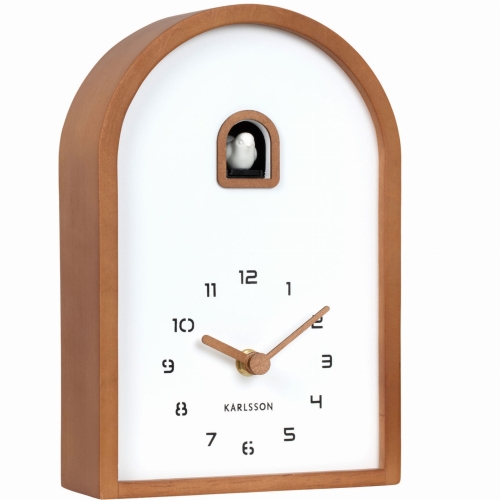 Przejdź do produktu Zegar stołowy z kukułką CURVA CUCKOO brązowy