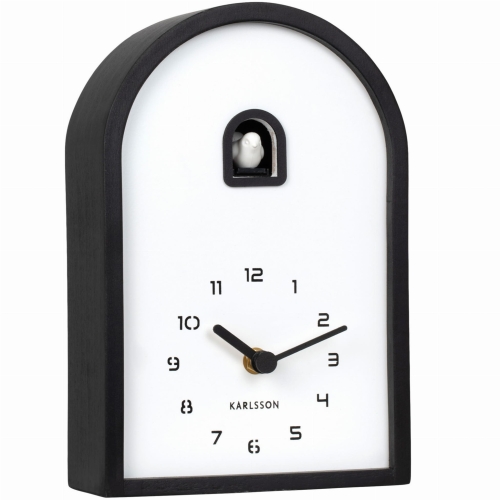 Przejdź do produktu Zegar stołowy z kukułką CURVA CUCKOO czarny