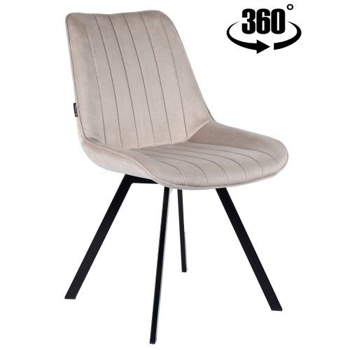 Przejdź do produktu Krzesło tapicerowane obrotowe LAPO 2 velvet beżowe G-09