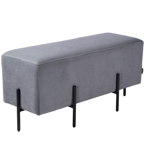 Przejdź do produktu Pufa tapicerowana DIVA velvet szara M-14