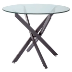 AGIS 90 cm stół okrągły szklany czarny